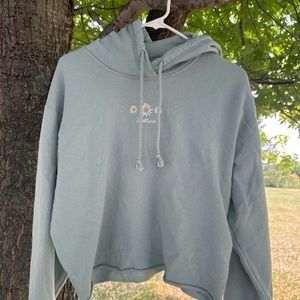 Teal Hollister Crop Hoodie Size M